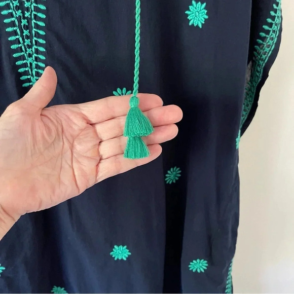 J.Crew Embroidered Indian cotton beach tunic vacation beach pool summer size M - Picture 4 of 7